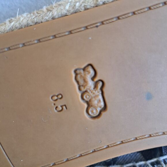 COACH Carson Espadrille Flats 8.5 Women’s Slip-On Shoes Denim Blue Logo Comfort - Picture 11 of 12